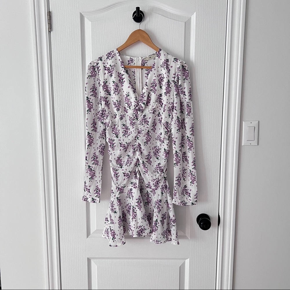 Brand New - Korean Style Flower Mini Dress with Flare Design